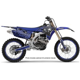 2000-2007 TTR 125 Flaming Gearhead Blue Senge Graphics Complete Kit Compatible with Yamaha
