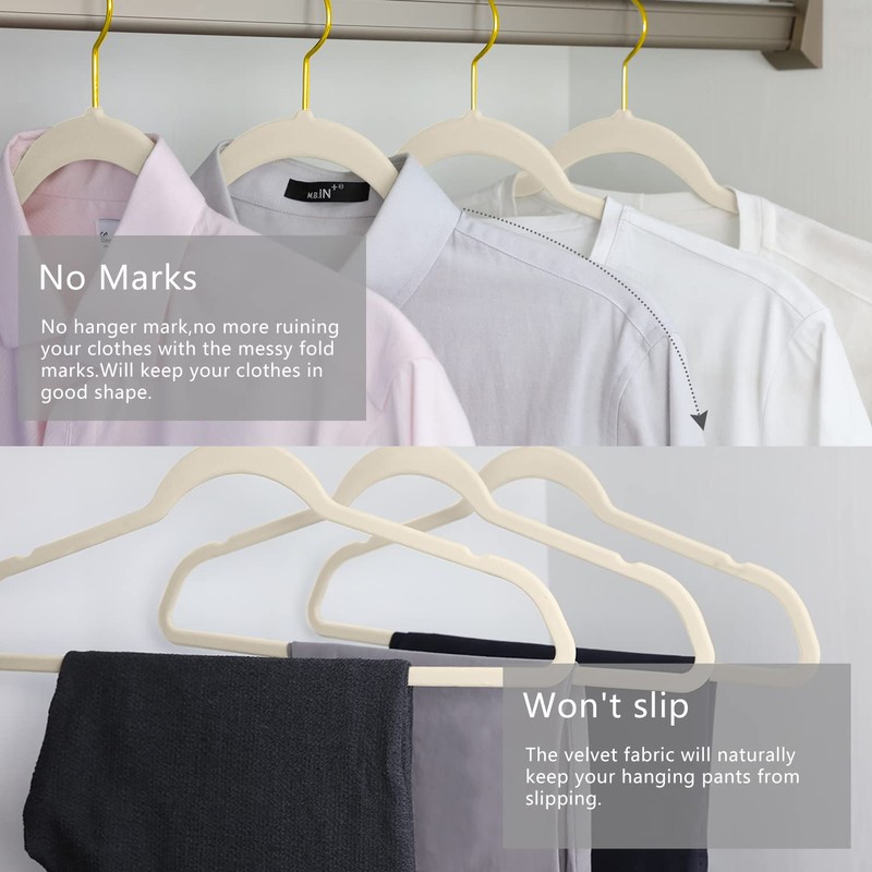 MIZGI Premium Velvet Hangers Pack 30 Pcs Heavyduty - Non