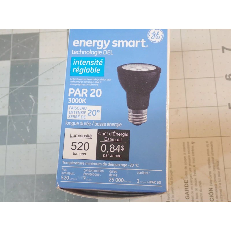 GE One GE #PAR20 LED bulb,7W,3000K 20deg. Dimmable, 520Lumens Outdoor