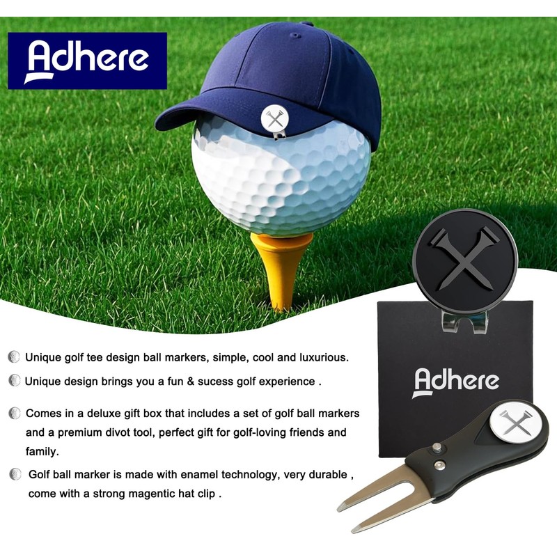 Adhere Golf ball Markers Soft Enamel golf ball markers with
