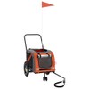 vidaXL - Pet Bike Trailer - Orange/Black - Oxford Fabric/Iron