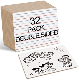 Dry Erase Boards 32 Pack, Double Sided Small Whiteboards with Lines for Kids, Students, Teacher & Classroom Pack, 9"x12" Mini Dry Erase White Boards Lined for Writing Math English Practice