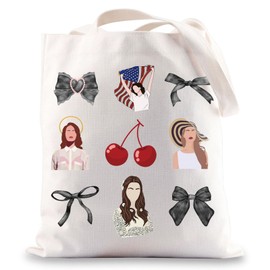 MYSOMY Singer Tote Bag Music Album Gifts Coquette Black Bow Gifts Music Lovers Gift Concert Tour Merchandise (cherry singer UK)