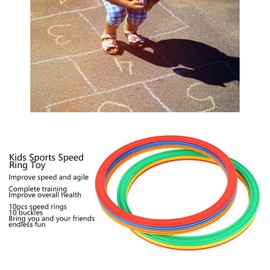 Kids Speed Rings Set, Kids Sports Speed Ring Set 10 Rings 10 Buckles Increased Agility Outdoor Rings Toy M 28cm