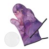 Purple Gold Marble Oven Mitts Pot Holders Set of 4,