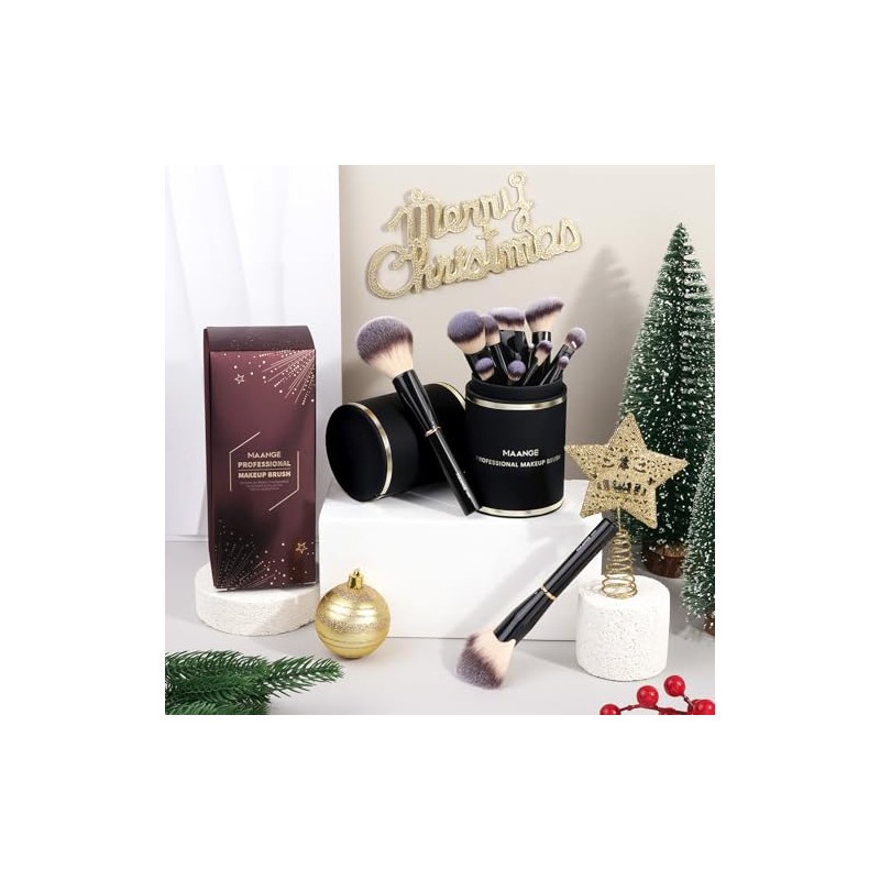 MAANGE Set de Brochas de Maquillaje Profesional con Estuche 13PCS