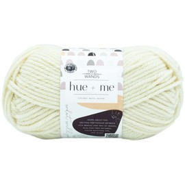 Lion Brand Hue & Me Salt 617-098 (3-Skeins - Same Dye Lot) Chunky Bulky #5 Acrylic, Wool Yarn for Crocheting and Knitting - Bundle with 1 Artsiga Crafts Project Bag