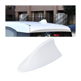 CGEAMDY Car Shark Fin Antenna Cover Fairing, FM/AM Antenna, Made of ABS, Low Wind Resistance, for SUV, Trucks, Vans, Car Tuning (White)