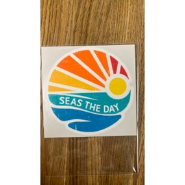 4.5" Seas the Day beach seas sticker decal, mermaid, pirate, beach lover, sailor