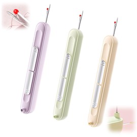 AOOTUERL 2 in 1 Nadeleinfädler und Nahttrenner, 3 Stück Nahttrenner, Nadel EinfädelhilfeNeedle Threaders for Hand Sewing, Tragbar Einfädler für Nadeln Einziehbar Fadeneinfädler, für Handnähen
