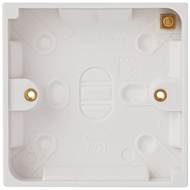 Merriway BH02625 Moulded Light Switch Surface Pattress Box 1 Gang Single - 16mm (5/8 inch) Depth , White