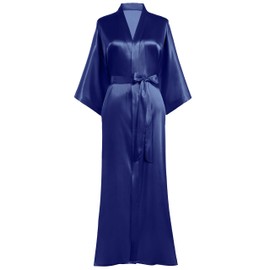 PRODESIGN Satin Kimono Robe Women Long Silky Kimono Bathrobe Sleepwear Wedding Bridesmaid Robe