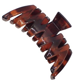 Topkids Accessories 8.5cm Black or Brown Turtle Hair Claw Claw Detail Hair Claw Clamp for Women and Girls Thick Hair Claw Clip (Turtle Zigzag)