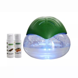 EcoGecko Green Leaf Air Cleaner & Revitalizer Essential Oil Diffuser w/ 2 oils