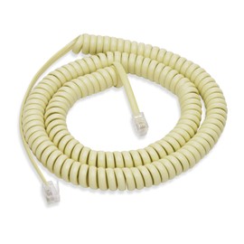 Uvital 25FT Extra Long Phone Cord for Landline(Coiled: 3FT), 1 Pack Vintage Yellow Telephone Handset Cord Compatible with Polycom VVX Series IP Phone 300 301 310 311 350 400 401 410 411 500 501 600