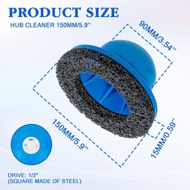 Btstil 2-Piece Wheel Hub Grinder for Tyre Change and Rim Cleaning, Inner Diameter 90 mm, Outer Diameter 150 mm for 1/2 Inch Impact Wrench