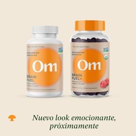 OM Superalimento Om Mushroom - Cerebro Fuel Gomitas- Apoyo Memory  Focus Con Melena De León Y Reishi - Suplementos De Gomitas De Frambuesa, 28