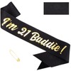 FASOTY 21st Birthday Baddie Sash - I'm 21 Baddie! Gold