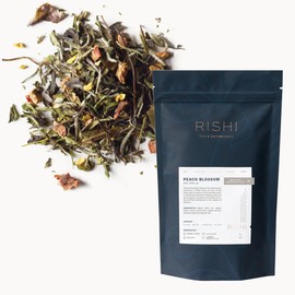 Rishi Peach Blossom White Tea Blend - Organic Loose Leaf Tea, Low Caffeine Herbal Tea