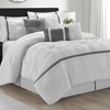 LANCO MODERN LIFESTYLE White Grey Comforter Set, Queen, 7 Piece