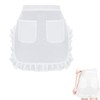 Benaewa White Apron, Waitress Apron with 2 Pockets, Adjustable Waist