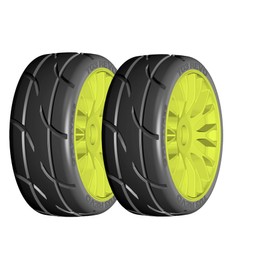 GRP GTY03-XM7 1:8 GT New Treaded MediumHard Yellow 20 Spoke Rubber Tires (2)