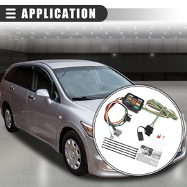 Motoforti Vehicle Side 4-Pin 4 Way Trailer Wiring Harness Trailer Converter, for Honda Odyssey 2005 2006 2007 2008 2009 2010, Plastic, Rubber, 56161, Black, Green, 1 Set