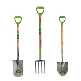AMES 3-pc. Small Spaces Gardening Kit with Border Spade, Digging Fork, and Round Point Shovel