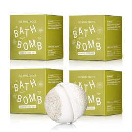 Old Whaling Co Seaweed and Sea Salt Bath Bomb – Set of 4 – Handmade Bath Soak with Epsom Salts – Cleansing, Soothing and Moisturizing Fizz – Sea Spray, Bergamot and Sand Jasmine Scent, 8 oz