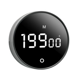 Digital Kitchen Timer - Magnetic 199-Minute Countdown Countup Timer with Large LED Display,Volume Adjustable, Visual timers for Cooking,Gym,Meeting,Classroom,Study,Work,Outdoor Activities,Black