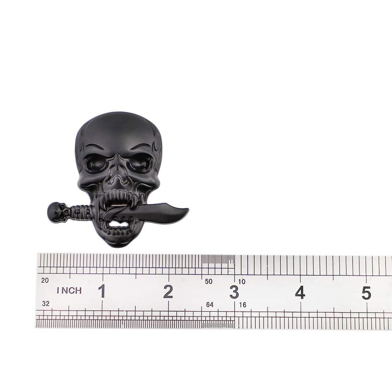 Pack of 2 Skull Emblem Logo Stickers for All Vehicles