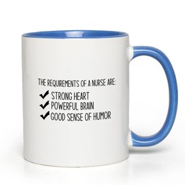 Nurse 2Tone Blue Mug 11oz - The Requirements - Labor Clinical Certified Nursing Assistant Surgical Emergency Oncology Practitioner