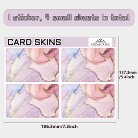CREATCABIN Marble Card Skin Sticker Debit Credit Card Skins Covering Personalizing Bank Card Protecting Removable Wrap Waterproof Slim Scratch Proof No Bubble for Transportation Key Card 7.3x5.4Inch