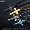 Rehoboth Men's Stainless Steel Nail Lord's Prayer Cross Pendant Necklace