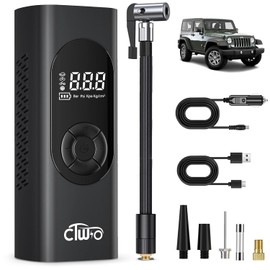 Tire Inflator Portable Air Compressor - 180PSI Cordless Air Pump 20000mAh Power, 3X Fast Inflation, Accurate LCD Pressure Display for Car, Bike, Motorcycle Tires & Balls (Black)