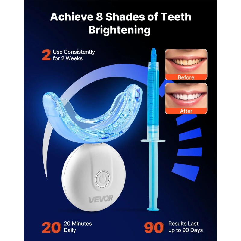Portable Home Use Teeth Whitening Kit 32 LED Accelerator Lights
