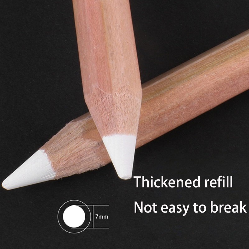 Omeblos White Charcoal Pencil, Charcoal Pencils Set, 2Pcs Sketch Highlight