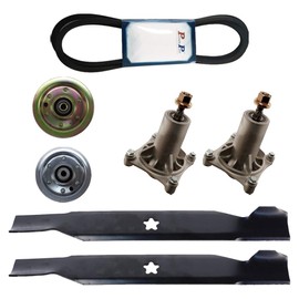 proven part Rebuild Kit for 42 Inch Deck Lawn Tractor Blades Covered Belt Spindles Idler Pulleys 936060 21547188 21547298 21547281 21547024 21546238