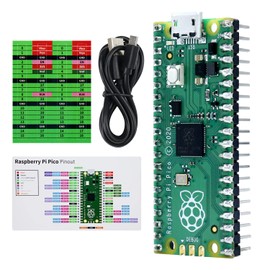 Freenove Raspberry Pi Pico (Compatible with Arduino IDE) Pre-Soldered Header, Dual-core Arm Cortex-M0+ Microcontroller, Development Board, Python C Java Code, Tutorial Example Projects