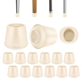 1-1/2" Round Rubber Chair Leg Tips Caps, Chair Leg Floor Protectors, Non-Slip Chair Leg Caps, Stool Leg Protectors Cap, Folding Metal Chair Leg Tip Replacement (White, 4 Pack)