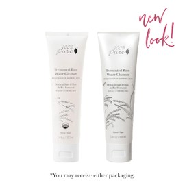 100% PURE Fermented Rice Water Cleanser, Face Wash, Skin Care For All Skin Types, Daily Makeup Remover, Natural Face Wash for Clear Skin - 3.4 Fl Oz