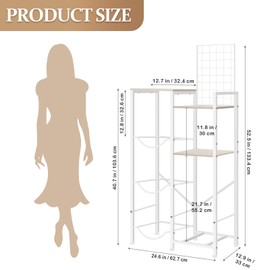 Vrisa Water Dispenser Stand 5 Gallon Water Jug Holder with Bar Table Water Jug Stand 3-Tier Water Bottle Holder Organizer Water Cooler Jug with Storage Shelves for Kitchen Office Living Room, Grey