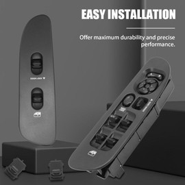 Anlseiod Fully Assembled Window Switch Bezel Compatible for Ram 1500 2500 3500 2002 2003 2004 2005 2006 2007 2008 Master Power Window Switch Set W/2PCS Window Buttons Window Switch Panel