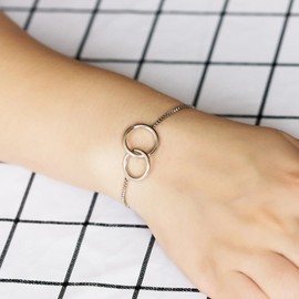 Philip Jones Silver Plated Link Friendship Bracelet Created with Zircondia® Crystals