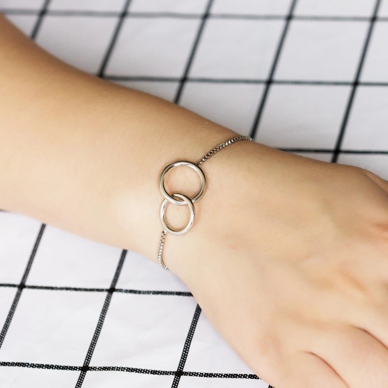 Philip Jones Silver Plated Link Friendship Bracelet Created with Zircondia®