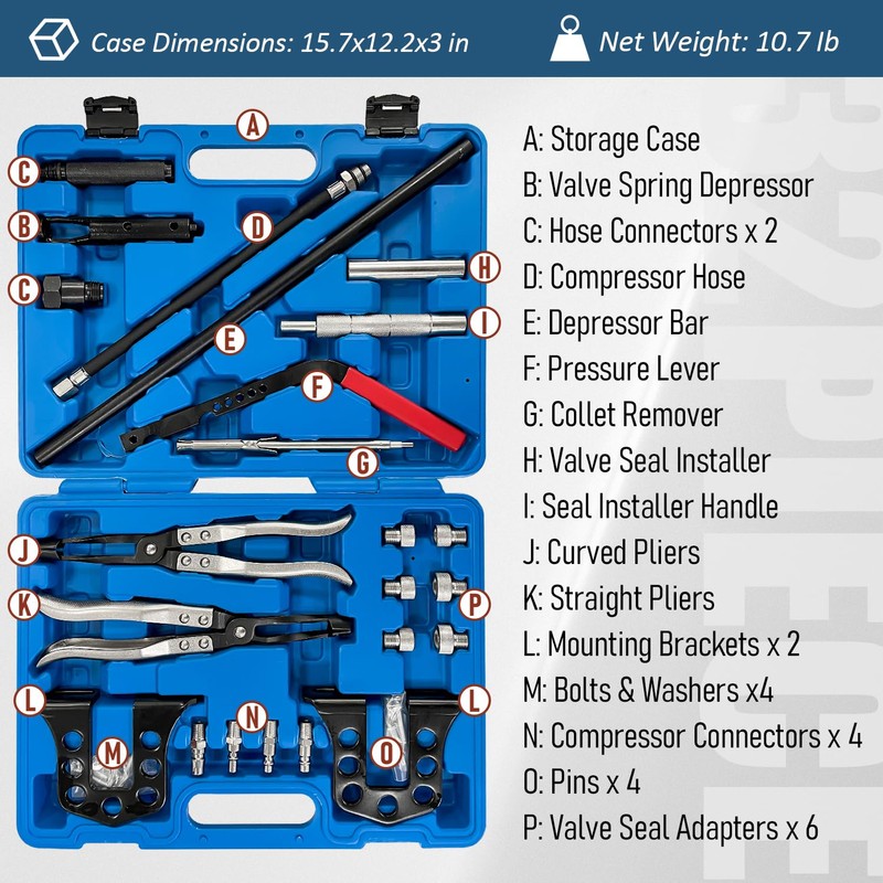 Socpuro Valve Spring Compressor Tool Set, Universal Engine Overhead Valve