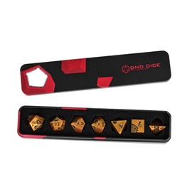 Cusdie 7-Die Lotus Metal DND Dice Set, D&D Metal Dice, Polyhedral Dice Set, for Role Playing Game MTG Pathfinder(Ancient Gold)