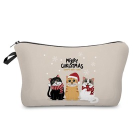 LESFEY Cat Travel Makeup Bag Cute Cartoon Cats Cosmetic Organizer Funny Make Up Bags Inspired Gifts Toiletry Pouch For Women