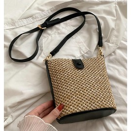 Straw Beach Bags For Women Rattan Purse Summer Straw Cross-body Bag Raffia Handbag Purses Shoulder Bag Small Bucket Bag 2025
