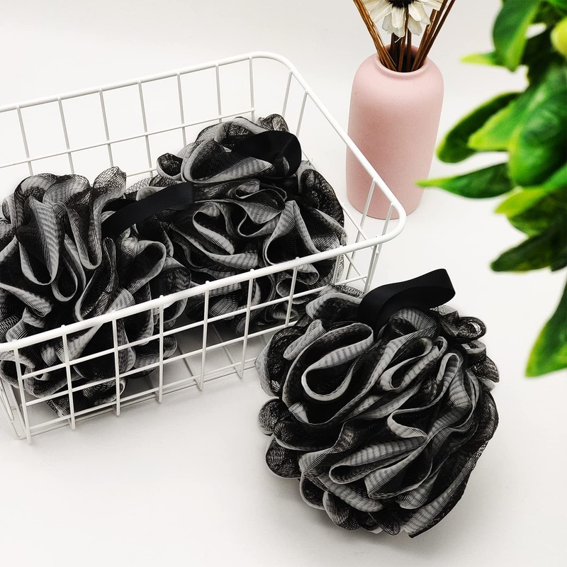 Loofah Charcoal Bath Shower Sponge Body Scrubber,75g XL Exfoliate Mesh